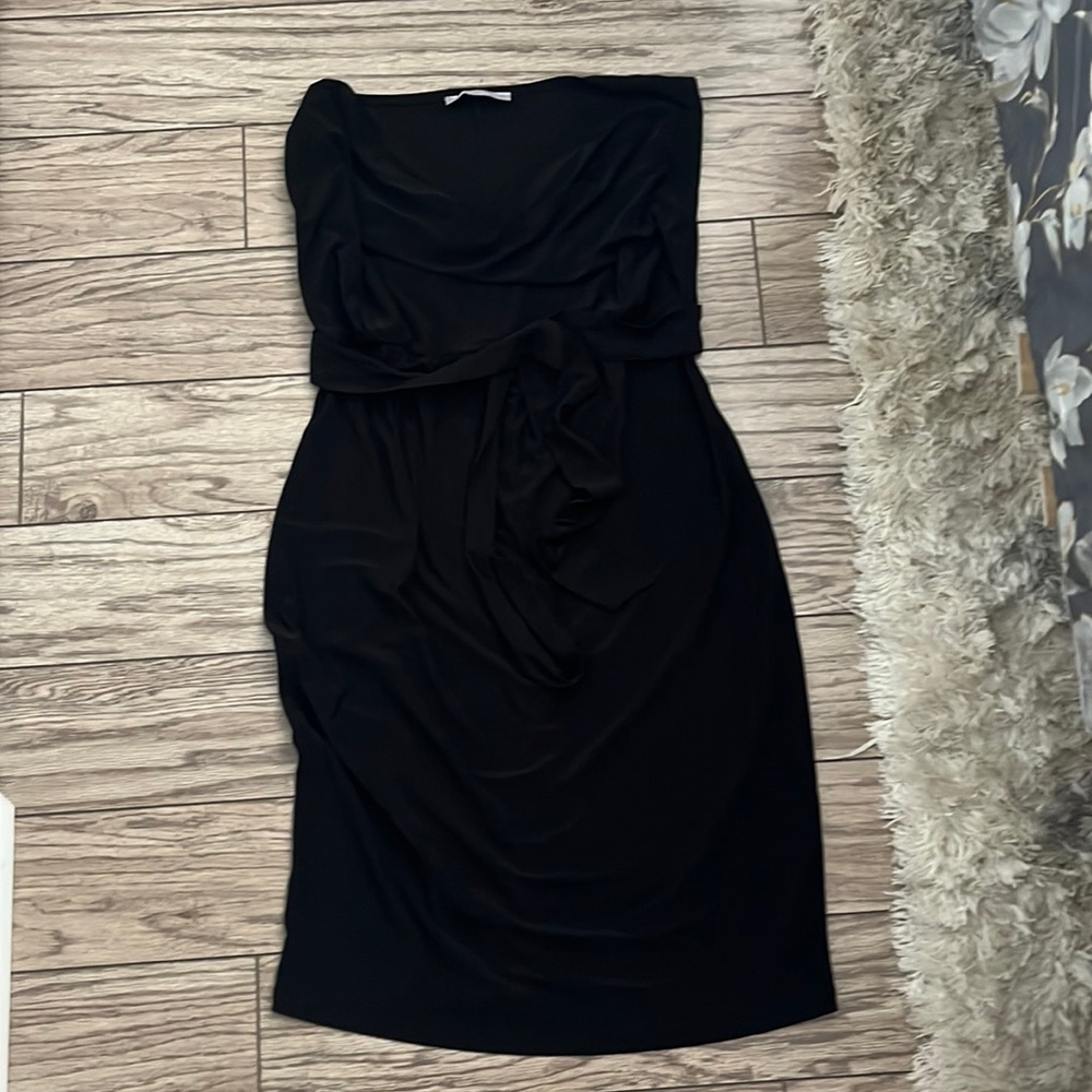 Maternity cowl neck, tie waist dress